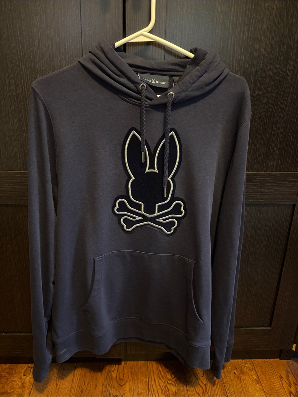 Psycho Bunny Men's Dark Navy Embroidered Logo Hoodie